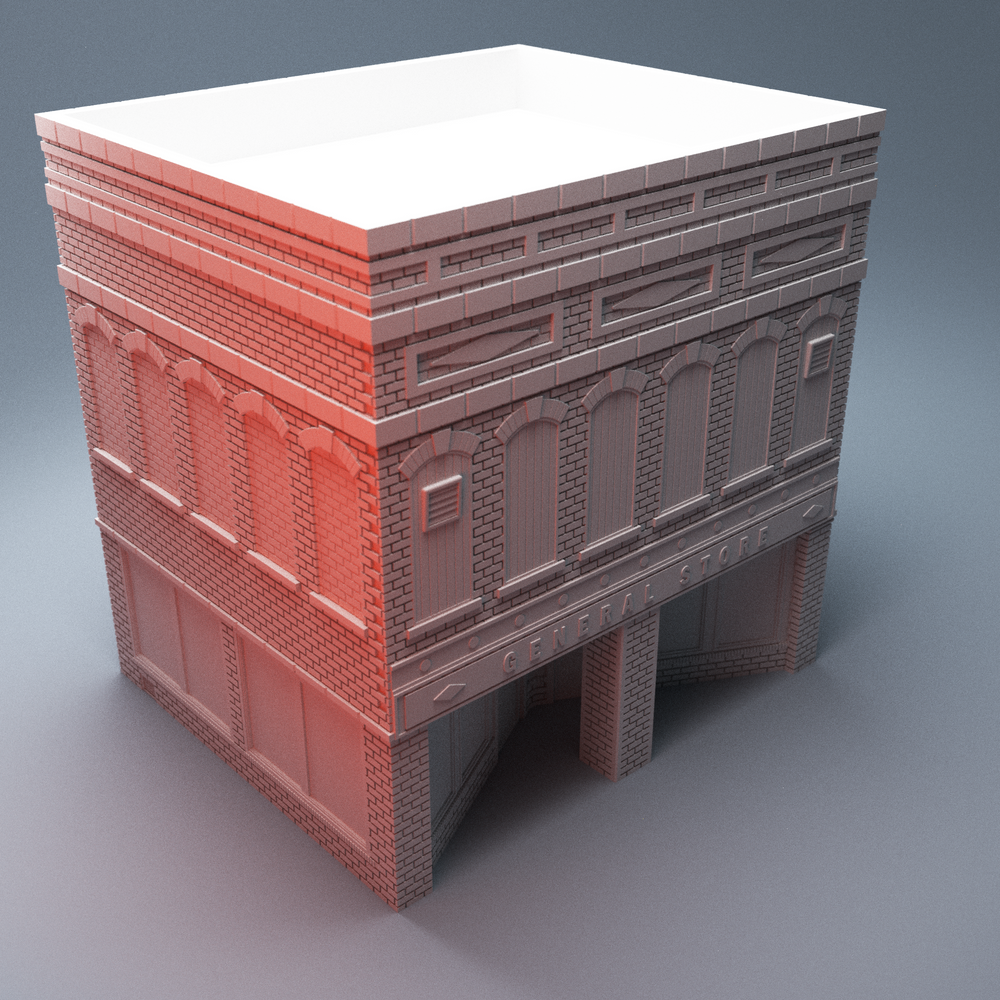 Corvus Games Terrain 3D Printable Hawkins General Store A for 28mm urban zombie tabletop wargaming