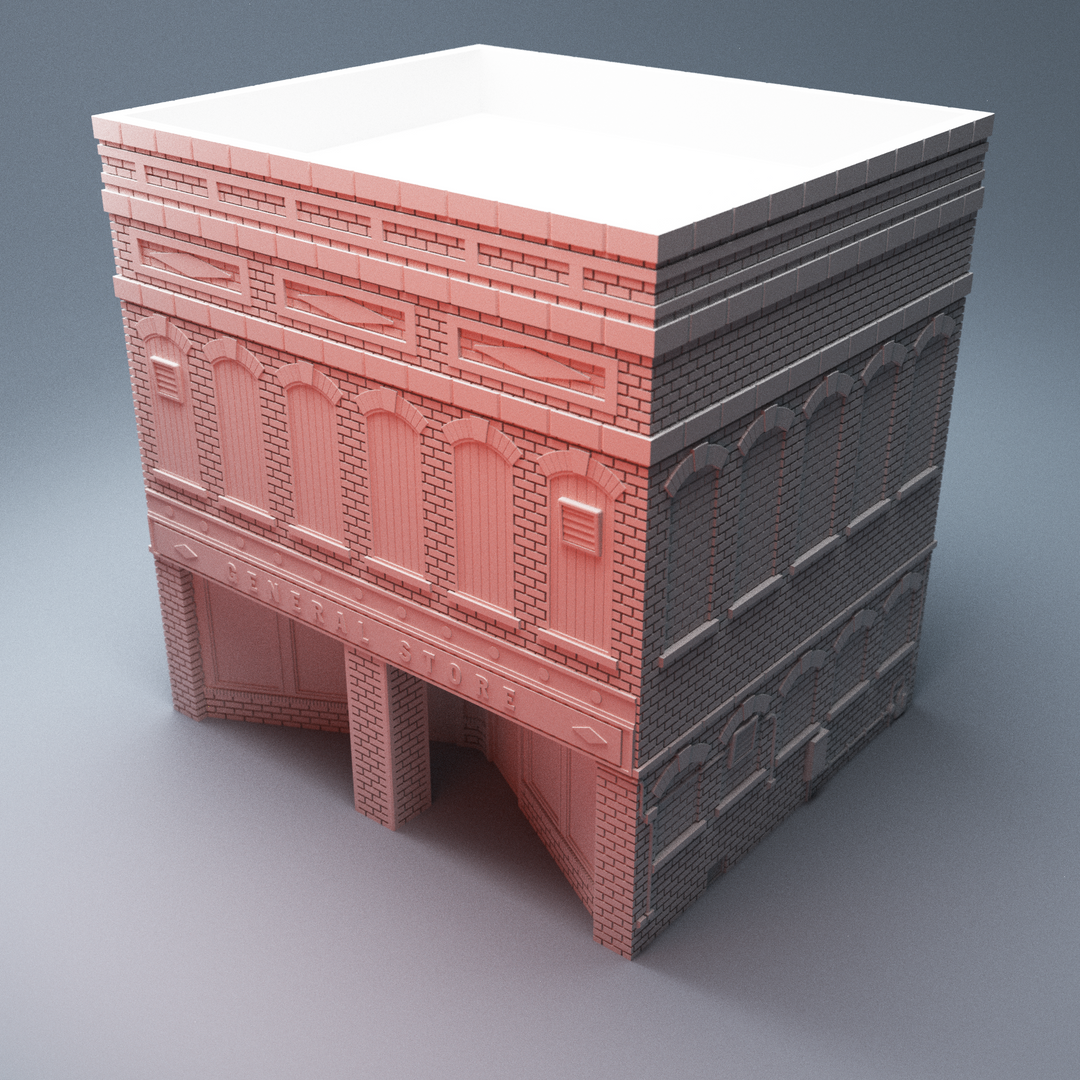 Corvus Games Terrain 3D Printable Hawkins General Store A for 28mm urban zombie tabletop wargaming