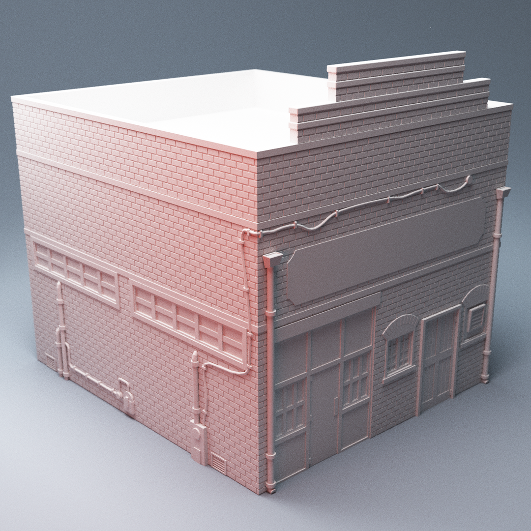 This 3D printable single level Repair Workshop building is scaled for 28mm and is part of the Smalltown 80s nostalgia themed collection. Combine with the General Store, TeeVee Shack, Paymore Shoe Store and Urban Harringtons Bar to build an awesome 1980s styled urban environment to fight around!