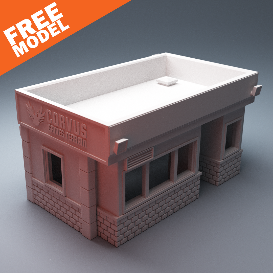 Corvus Games Terrain 3D Printable Urban and Heroic Corvus Building for 28mm - 40mm wargaming Free Model