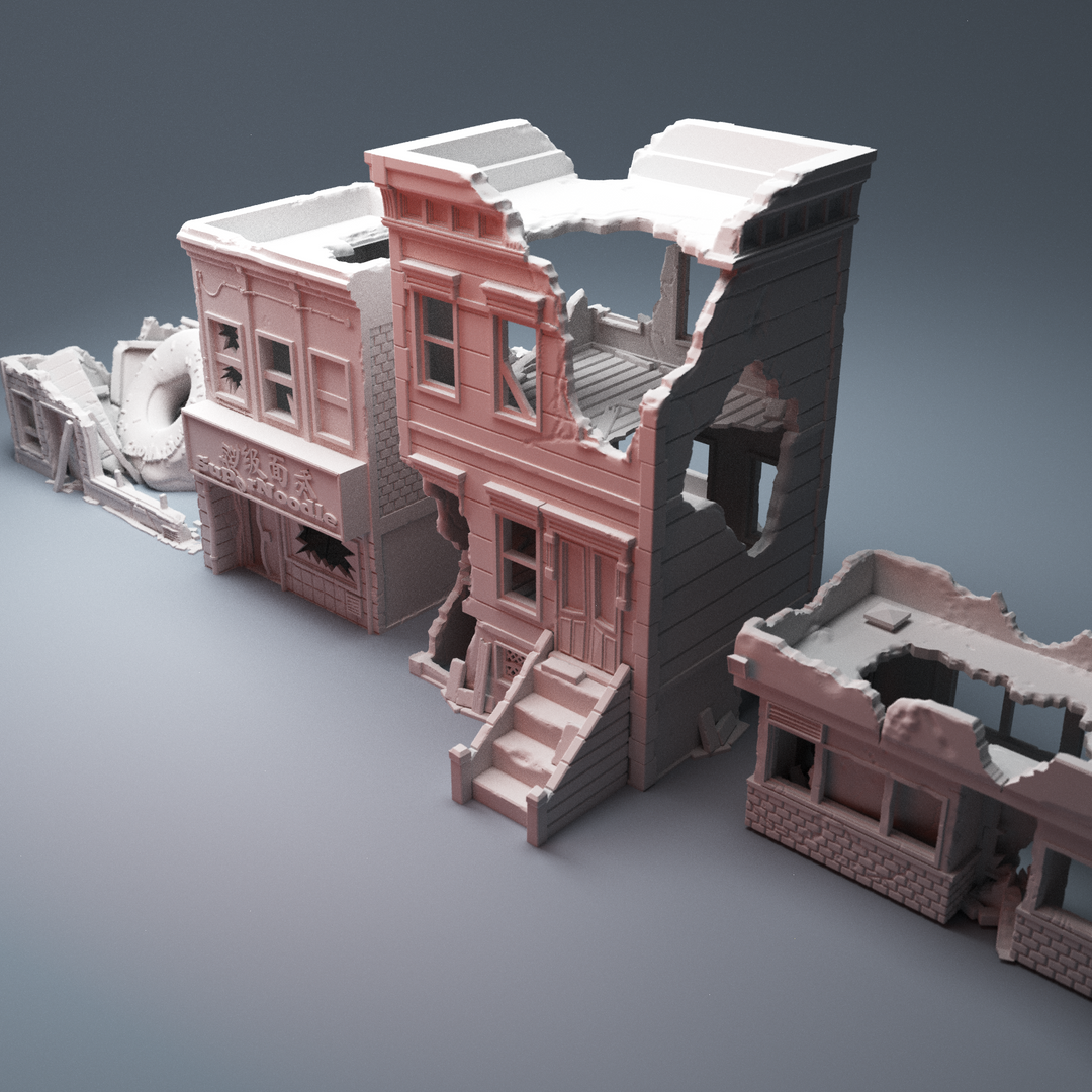 Corvus Games Terrain 3D Printable Urban and Heroic Ruined Buildings for 28mm - 40mm tabletop wargames