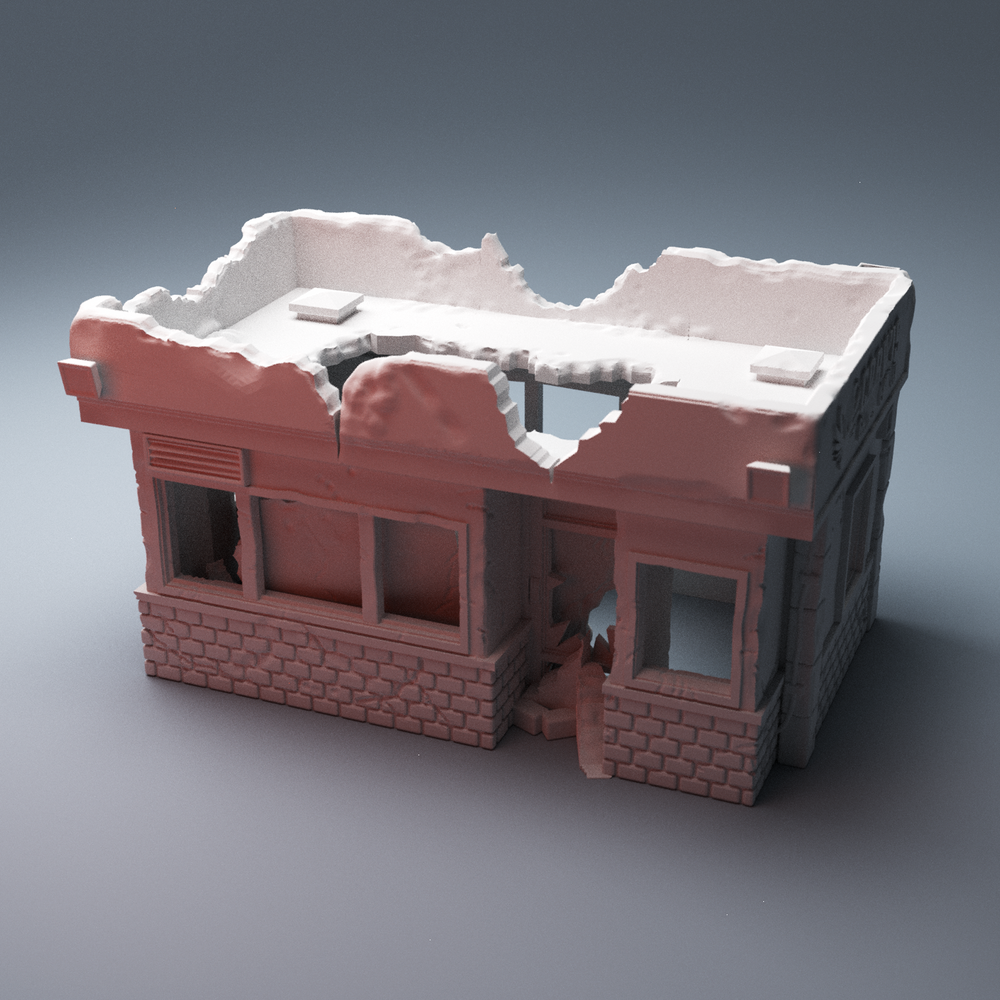 Corvus Games Terrain 3D Printable Urban and Heroic Ruined Corvus Building for 28mm - 40mm tabletop wargames