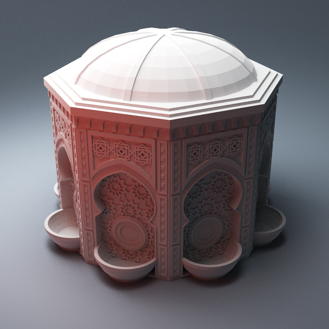 Corvus Games Terrain 3D Printable scifi Atreus Settlement Water Fountain for 28mm scifi tabletop wargaming