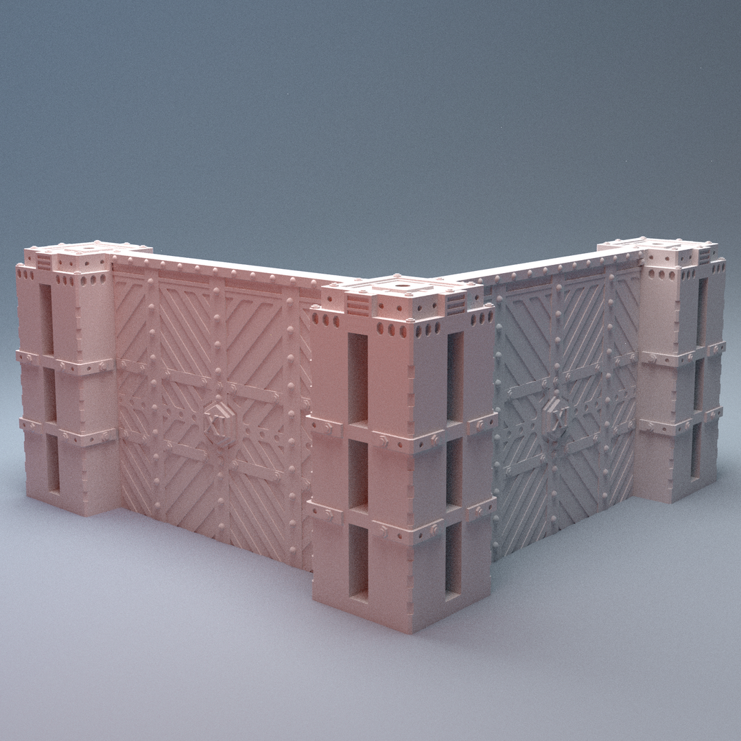 Corvus Games Terrain 3D printable Diregloom modular wall 28mm - 32mm grimdark scifi tabletop wargaming Sample