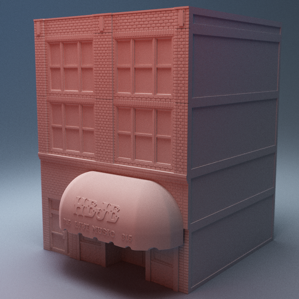 Corvus Games Terrain 3D printable Punk Rock Music Club building for 28mm - 40mm urban tabletop wargaming