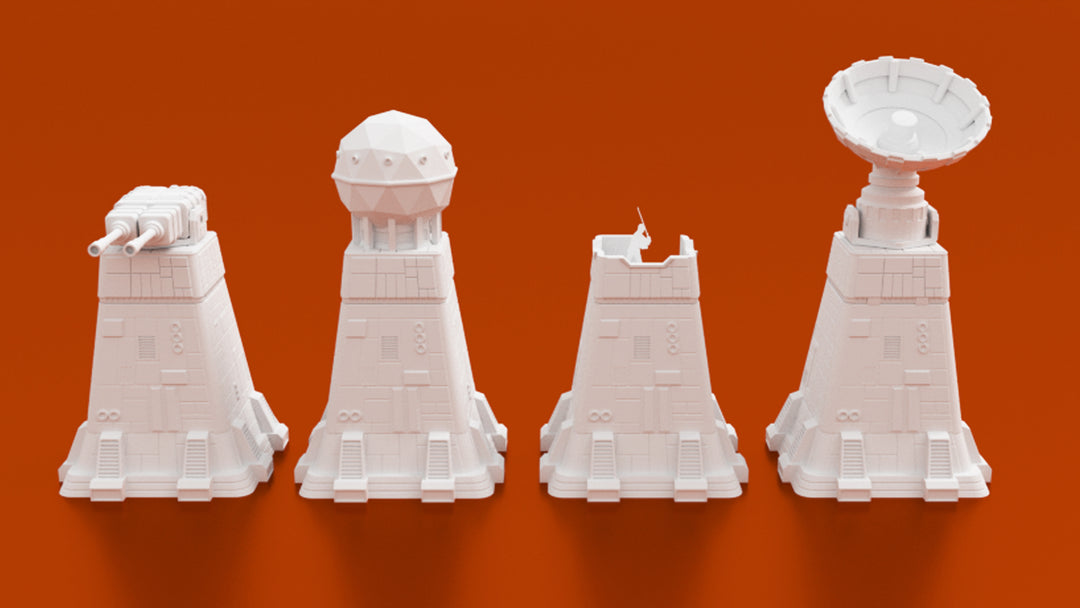 Corvus Games Terrain 3D printable observation tower and laser turret for Star Wars Legion, Warhammer 40K and Infinity.jpg