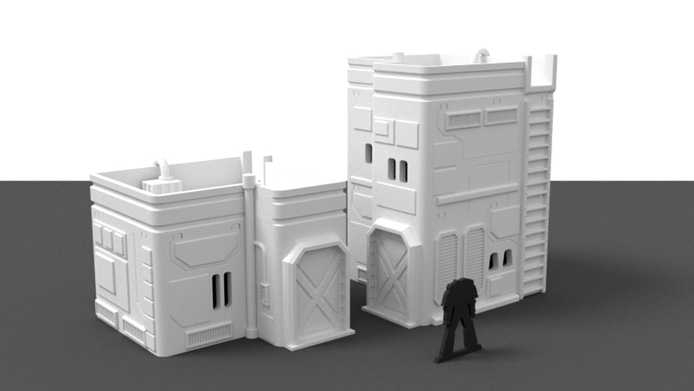 Corvus Games Terrain Medium City House 3D printed scenery for Star Wars Legion, Beyond The Gates of Antares, Warhammer 40K, and Infinity The Game
