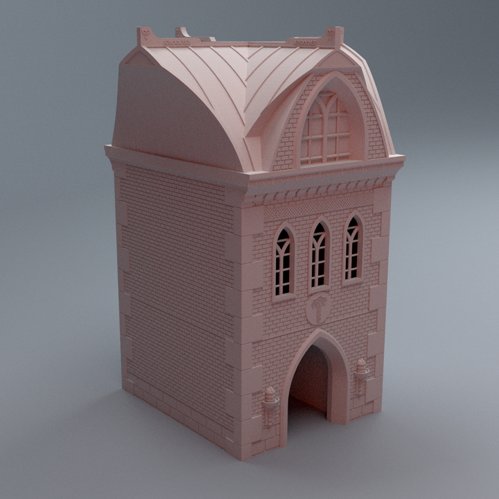 Corvus Games Terrain 3D printable Aesir Asgardian inspired Meeting House for 40mm scifi tabletop wargaming