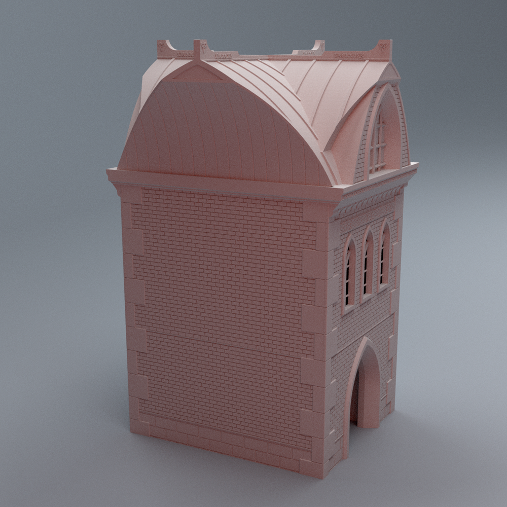 Corvus Games Terrain 3D printable Aesir Asgardian inspired Meeting House for 40mm scifi tabletop wargaming