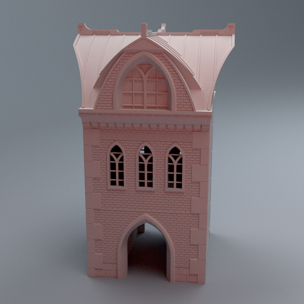 Corvus Games Terrain 3D printable Aesir Asgardian inspired Meeting House for 40mm scifi tabletop wargaming
