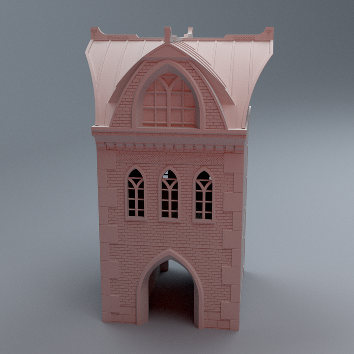 Corvus Games Terrain 3D printable Aesir Asgardian inspired Meeting House for 40mm scifi tabletop wargaming