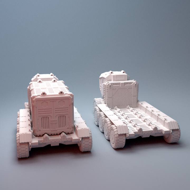 Corvus Games Terrain 3D printable Big Rig Cargo Hauler for 28mm - 40mm scifi tabletop wargaming