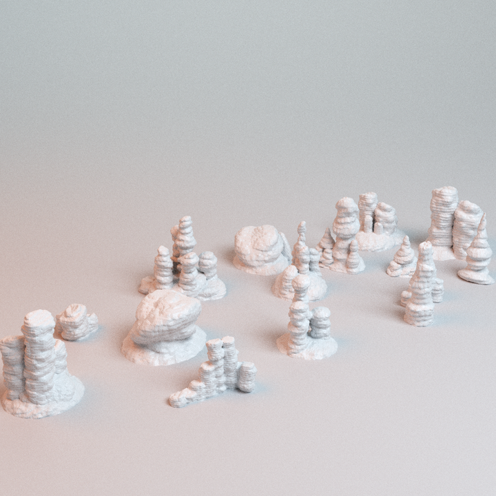 Corvus Games Terrain 3D printable Canyon Formations for 28mm - 40mm scifi tabletop wargaming