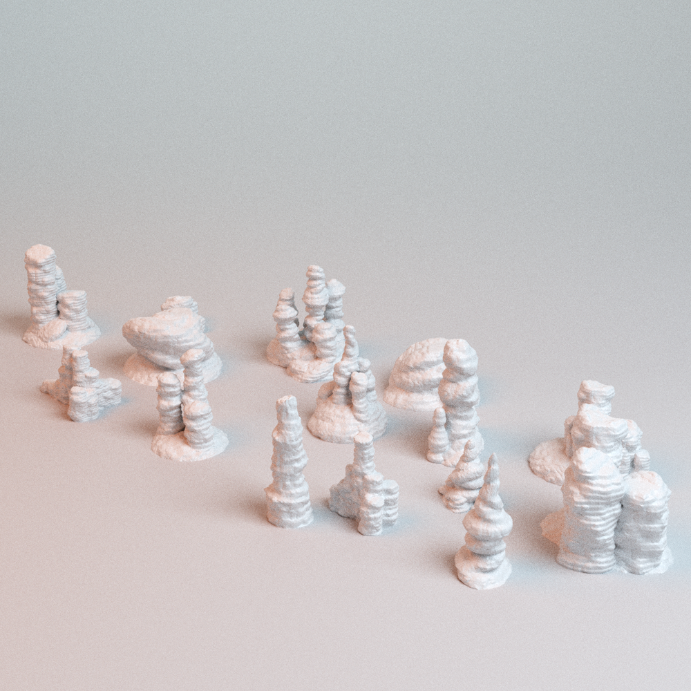 Corvus Games Terrain 3D printable Canyon Formations for 28mm - 40mm scifi tabletop wargaming