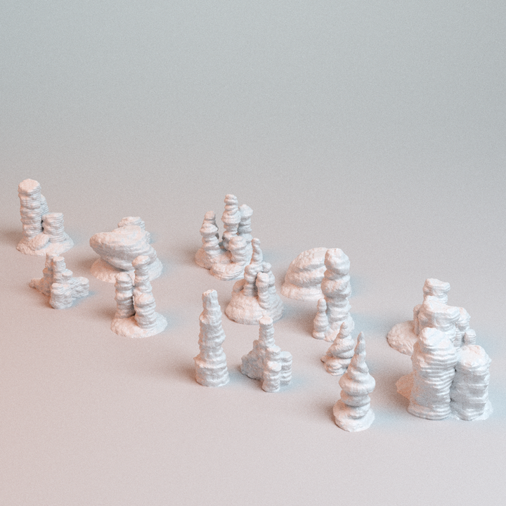 Corvus Games Terrain 3D printable Canyon Formations for 28mm - 40mm scifi tabletop wargaming