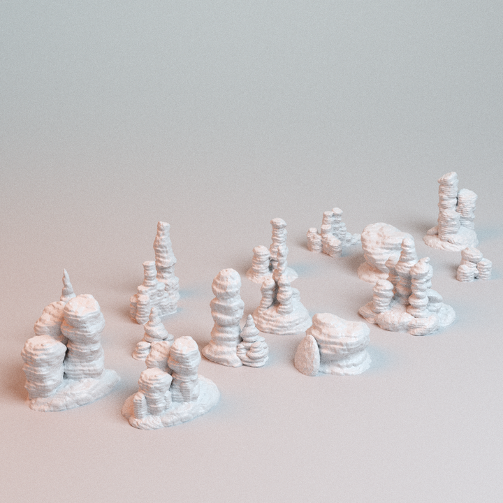 Corvus Games Terrain 3D printable Canyon Formations for 28mm - 40mm scifi tabletop wargaming