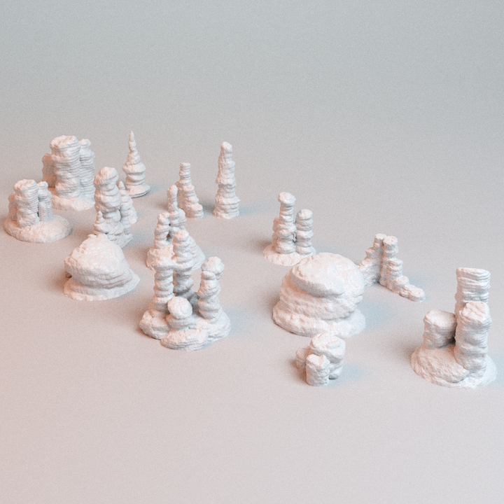 Corvus Games Terrain 3D printable Canyon Formations for 28mm - 40mm scifi tabletop wargaming