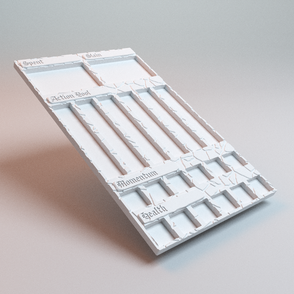 Corvus Games Terrain 3D printable Chivalric Clash Dashboard Tracker for 25mm - 32mm fantasy knights tabletop wargaming
