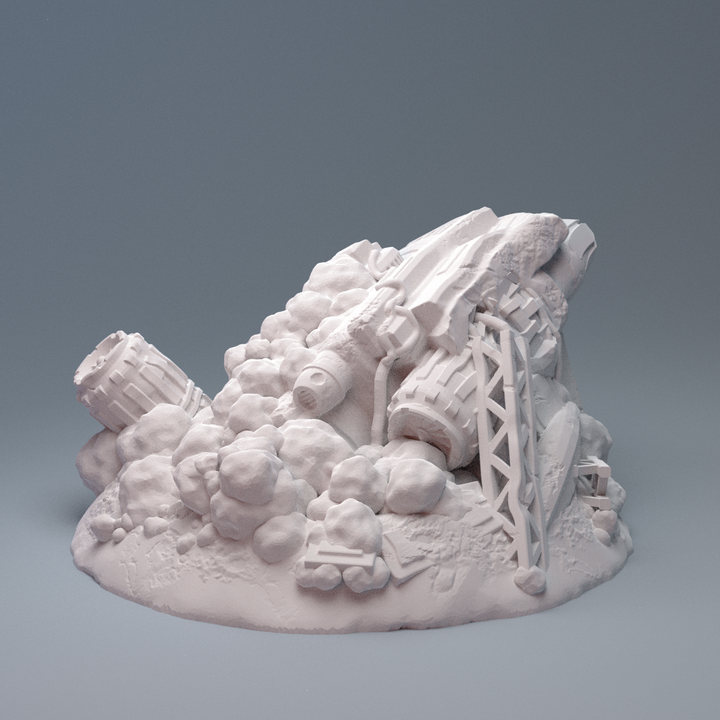 Corvus Games Terrain 3D printable Crashed Smugglers Ship for 28mm - 34mm scifi tabletop wargaming