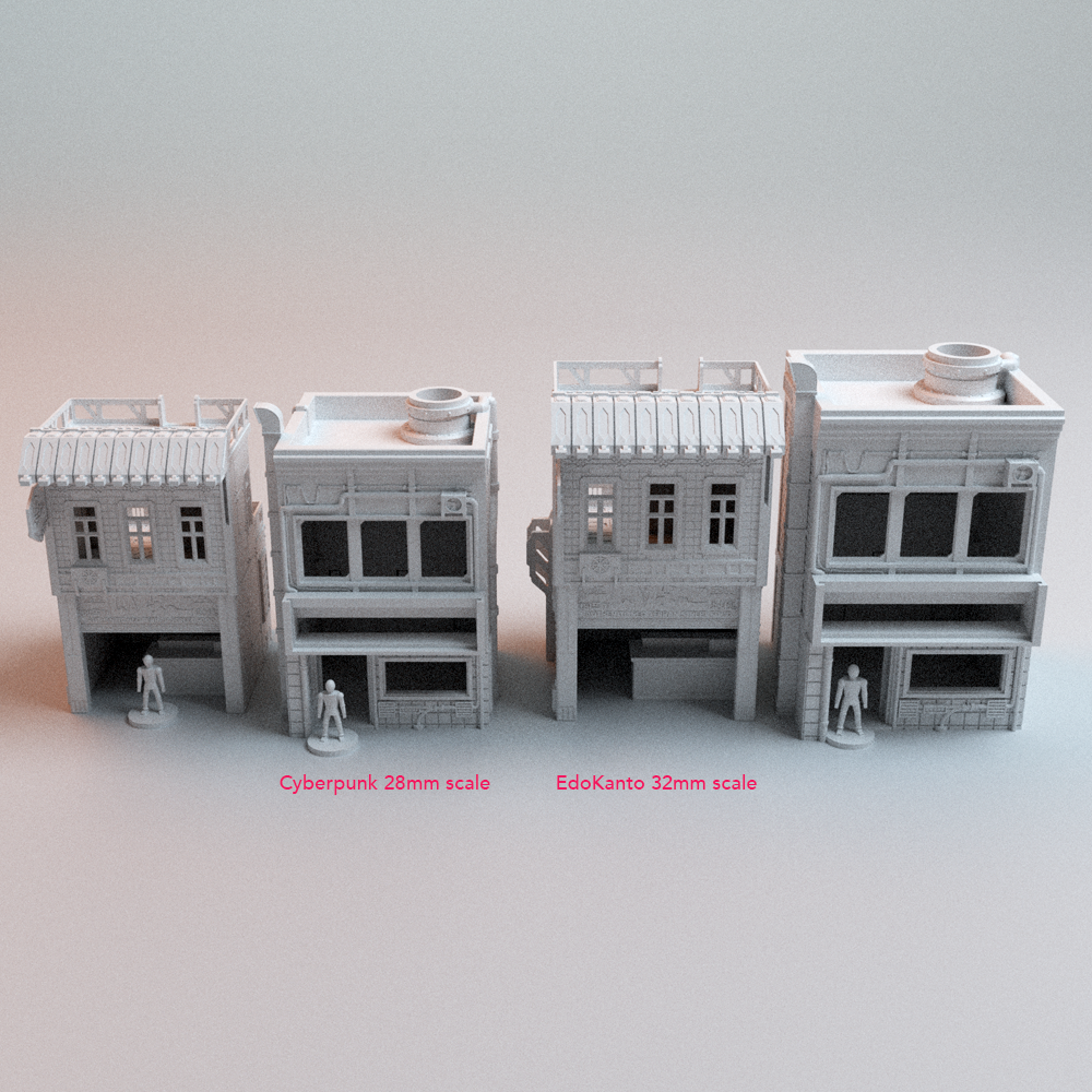 Corvus Games Terrain 3D printable Cyberpunk Locust Eatery for 32mm - 35mm scale cyberpunk and scifi tabletop wargaming5