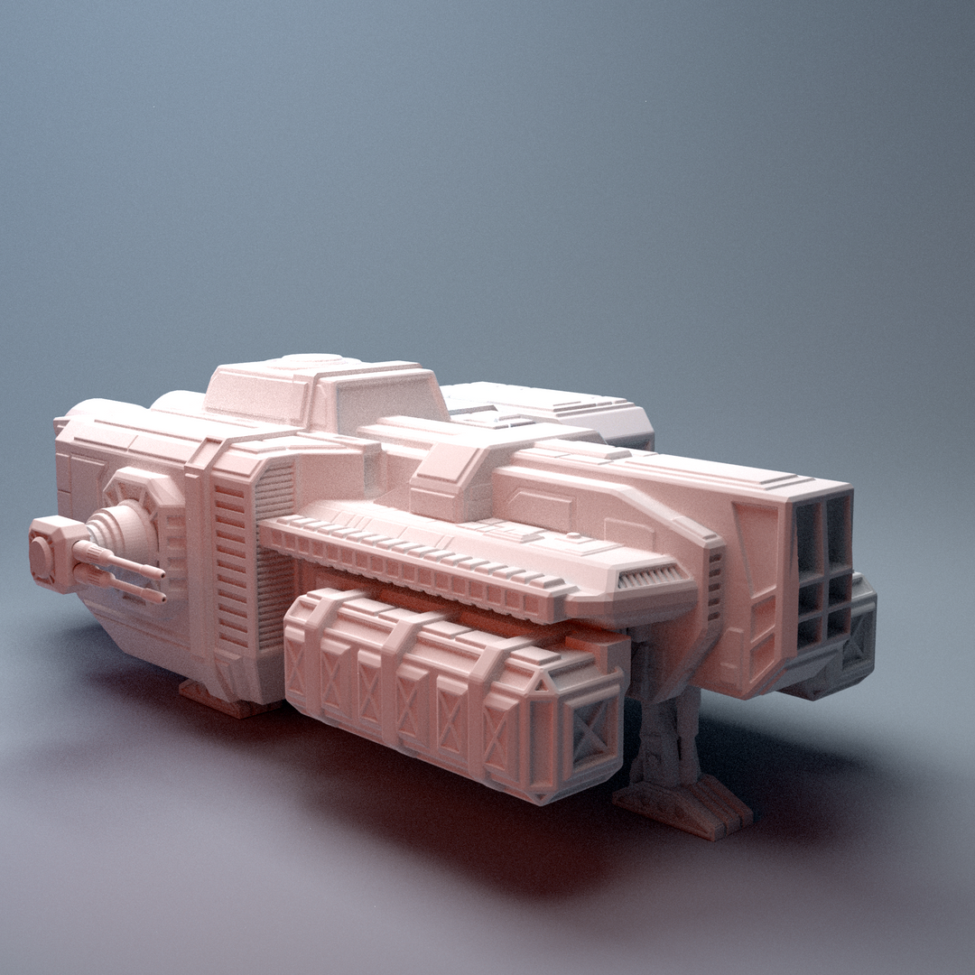 Corvus Games Terrain 3D printable DX120 Light Freighter Ship for 28mm - 40mm scifi tabletop wargaming