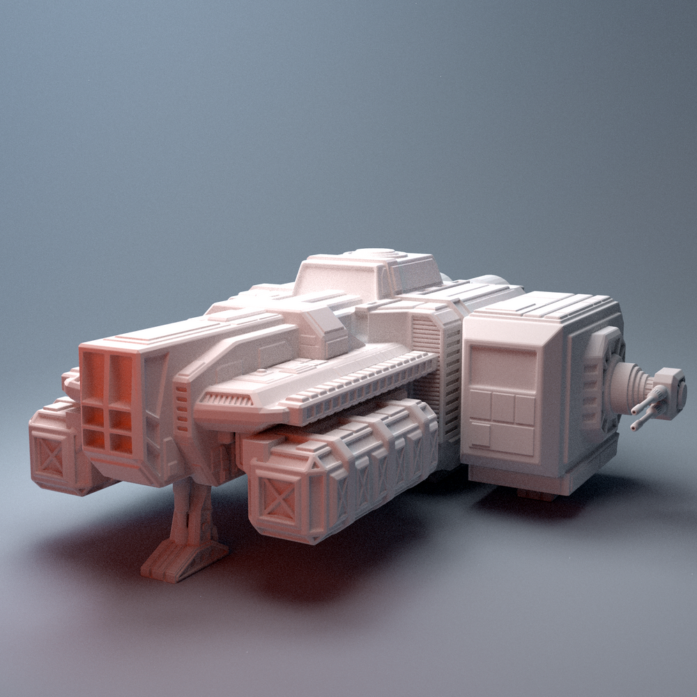 Corvus Games Terrain 3D printable DX120 Light Freighter Ship for 28mm - 40mm scifi tabletop wargaming