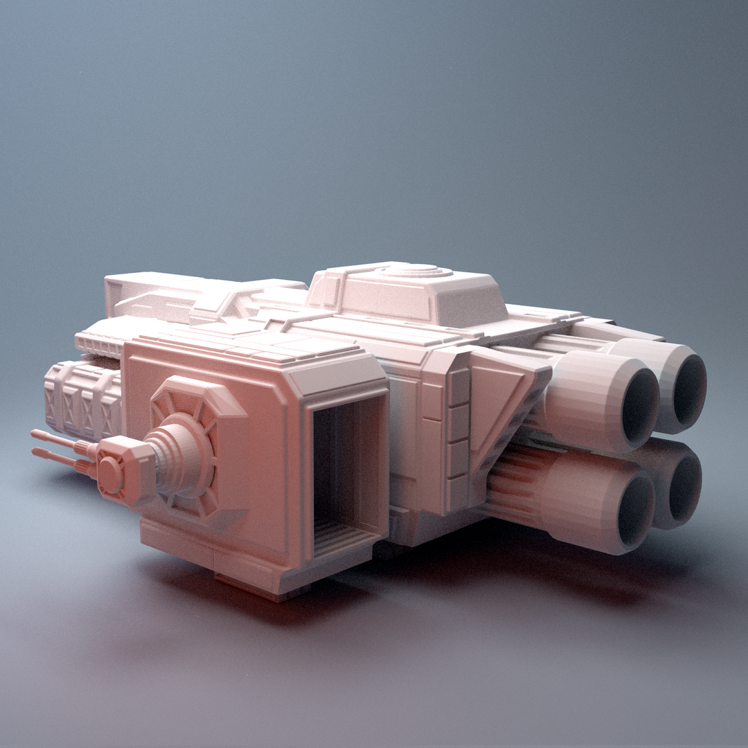 Corvus Games Terrain 3D printable DX120 Light Freighter Ship for 28mm - 40mm scifi tabletop wargaming