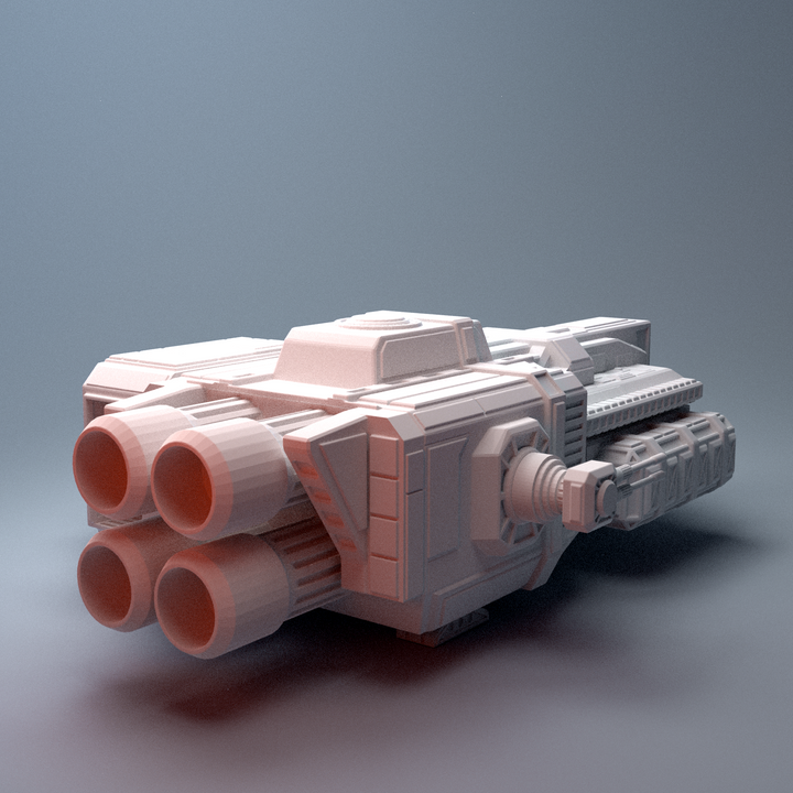 Corvus Games Terrain 3D printable DX120 Light Freighter Ship for 28mm - 40mm scifi tabletop wargaming