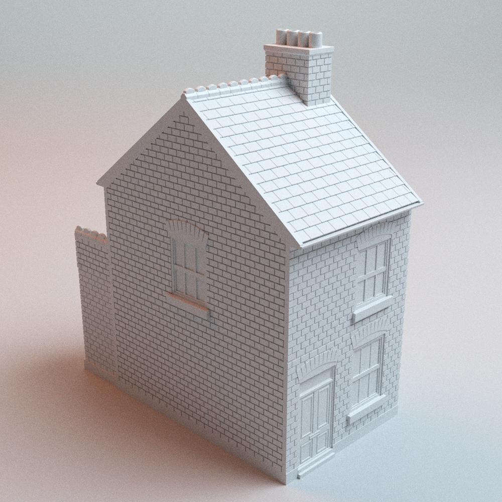 Corvus Games Terrain 3D printable English Terraced House B for 28mm - 32mm scale historical and urban heroic tabletop wargaming