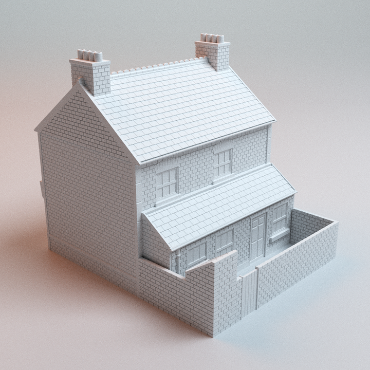 Corvus Games Terrain 3D printable English Terraced Shop for 28mm - 32mm scale historical and urban heroic tabletop wargaming