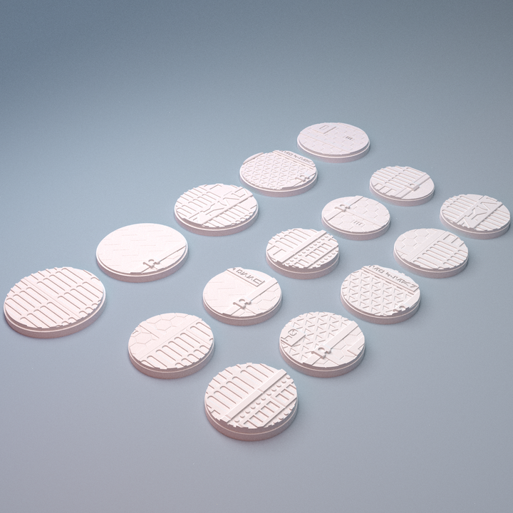Corvus Games Terrain 3D printable Fracturemark Deckplate Bases for 40mm scifi tabletop wargaming