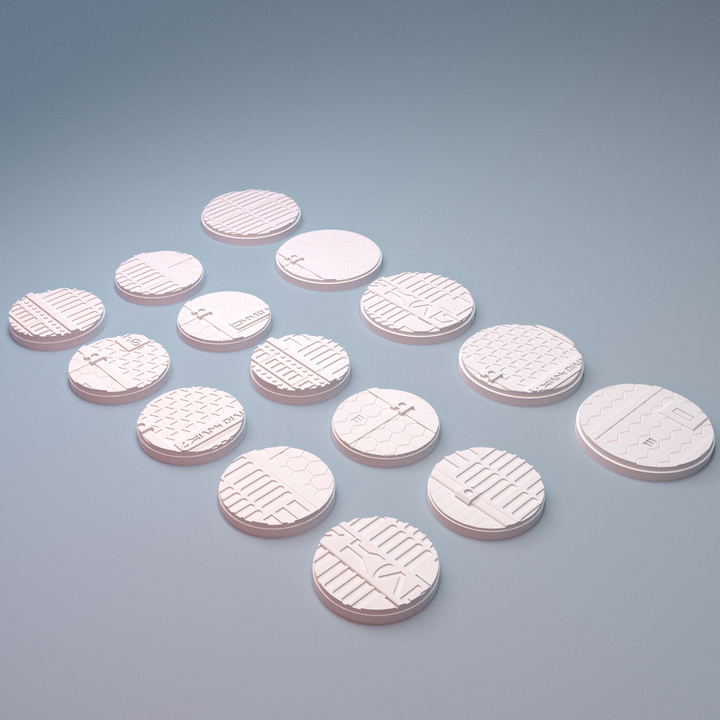 Corvus Games Terrain 3D printable Fracturemark Deckplate Bases for 40mm scifi tabletop wargaming