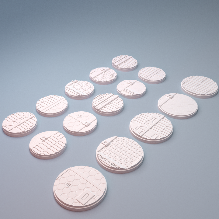 Corvus Games Terrain 3D printable Fracturemark Deckplate Bases for 40mm scifi tabletop wargaming