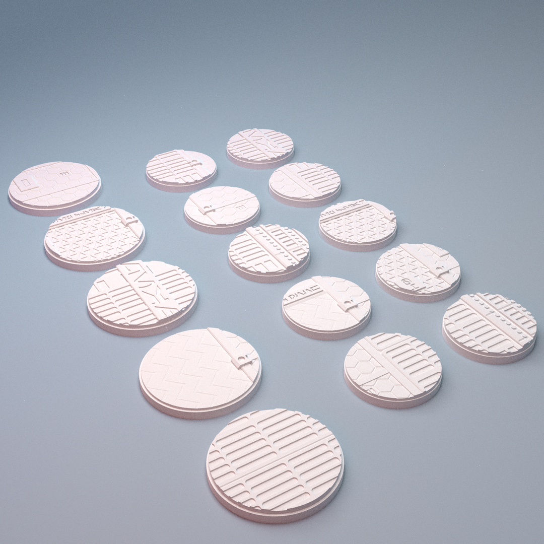 Corvus Games Terrain 3D printable Fracturemark Deckplate Bases for 40mm scifi tabletop wargaming