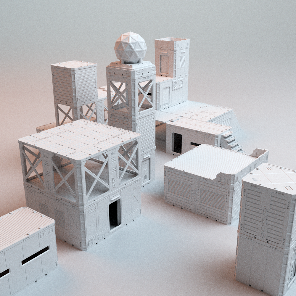 Corvus Games Terrain 3D printable Frontline Eclipse for 32mm - 40mm scifi cyberpunk grimdark tabletop wargaming1