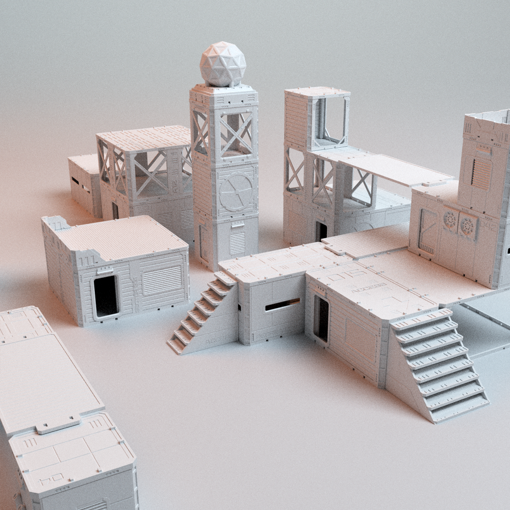 Corvus Games Terrain 3D printable Frontline Eclipse for 32mm - 40mm scifi cyberpunk grimdark tabletop wargaming1