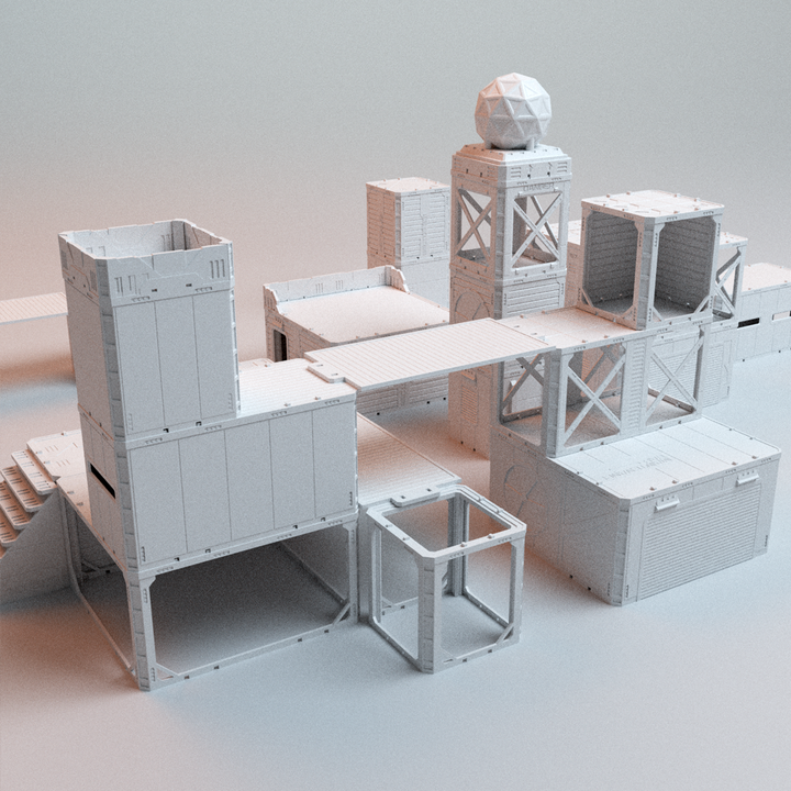 Corvus Games Terrain 3D printable Frontline Eclipse for 32mm - 40mm scifi cyberpunk grimdark tabletop wargaming1