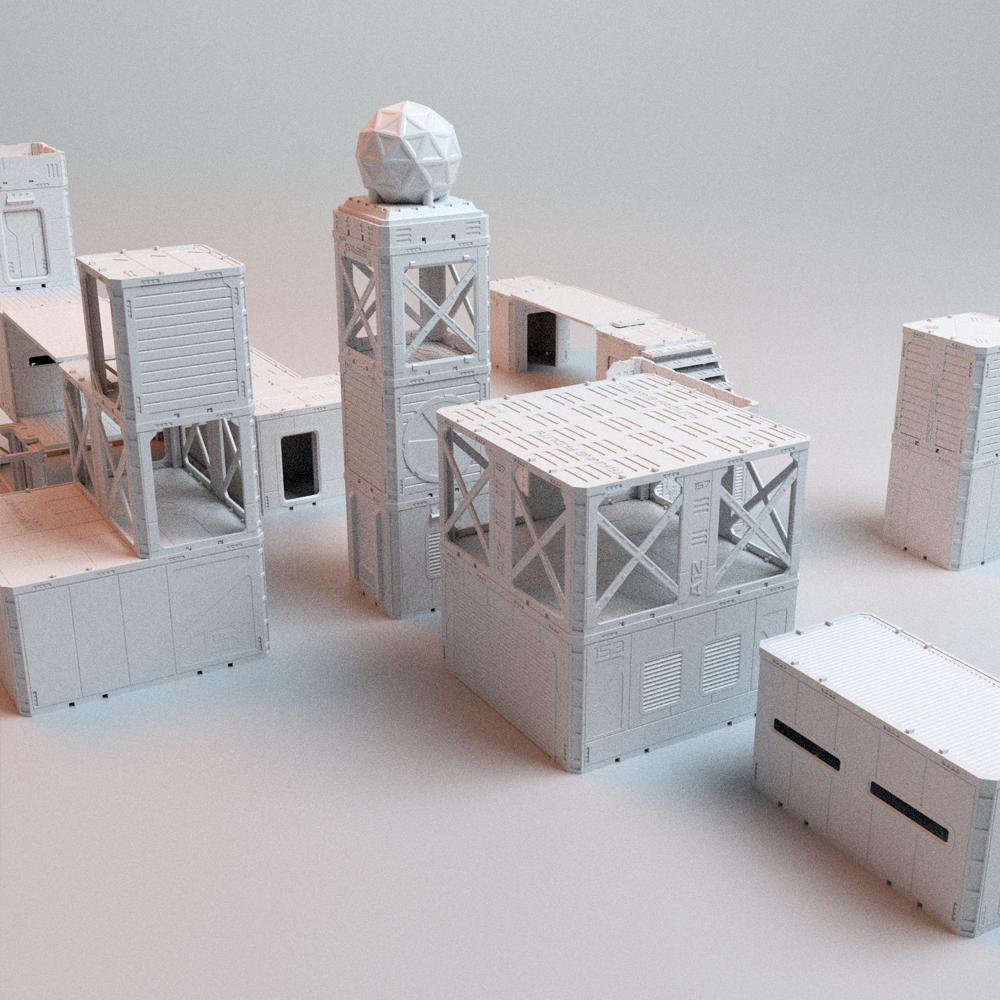 Corvus Games Terrain 3D printable Frontline Eclipse for 32mm - 40mm scifi cyberpunk grimdark tabletop wargaming1