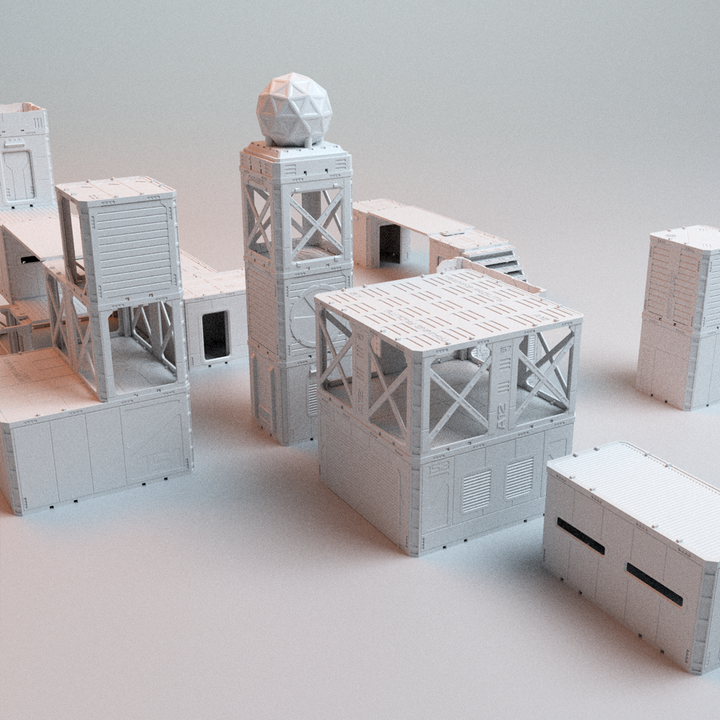 Corvus Games Terrain 3D printable Frontline Eclipse for 32mm - 40mm scifi cyberpunk grimdark tabletop wargaming1
