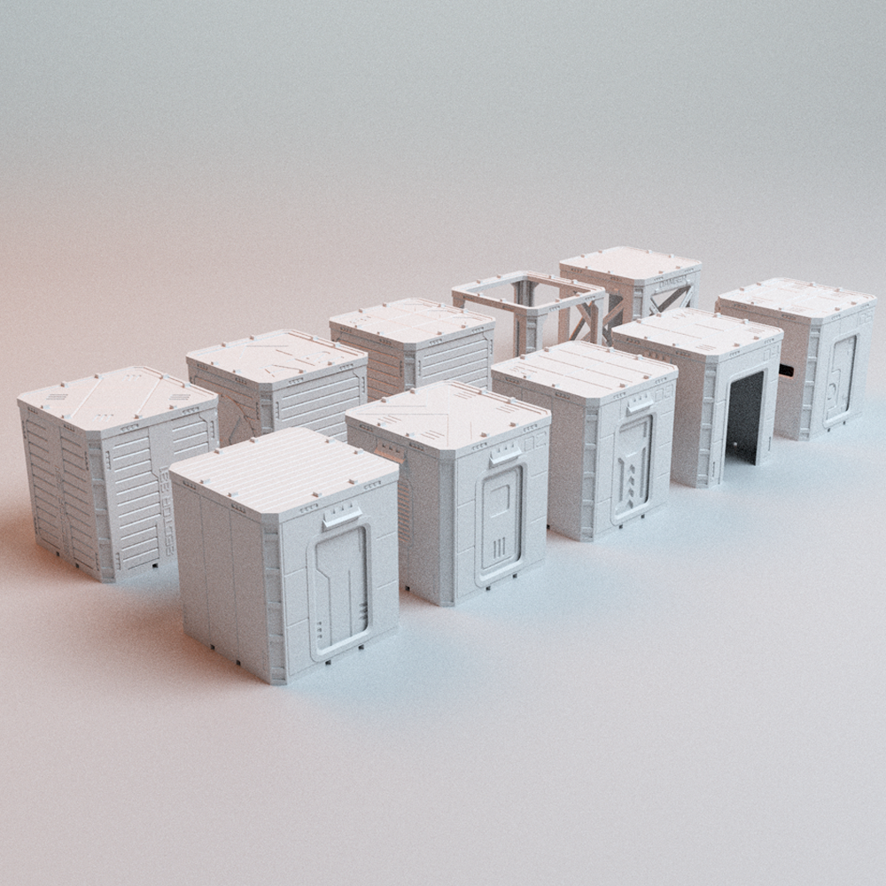 Corvus Games Terrain 3D printable Frontline Eclipse for 32mm - 40mm scifi cyberpunk grimdark tabletop wargaming1