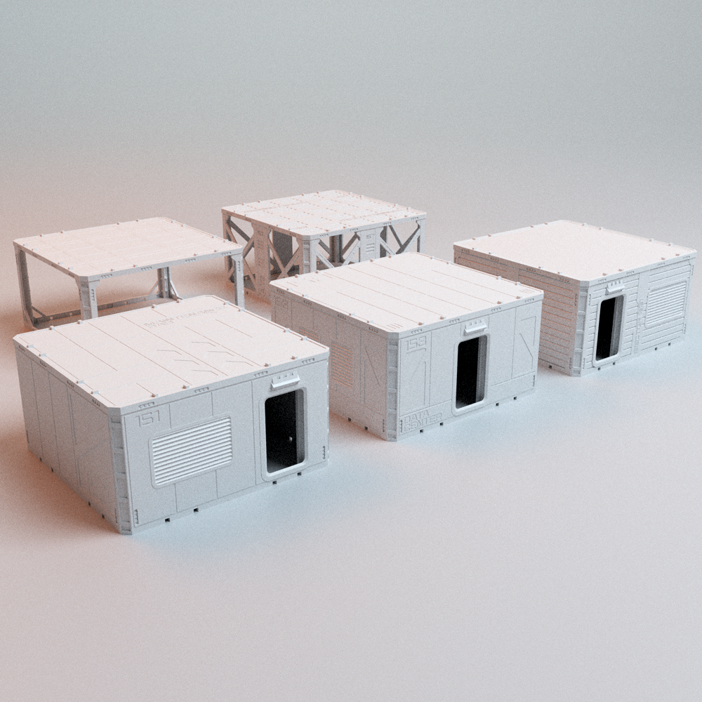 Corvus Games Terrain 3D printable Frontline Eclipse for 32mm - 40mm scifi cyberpunk grimdark tabletop wargaming1