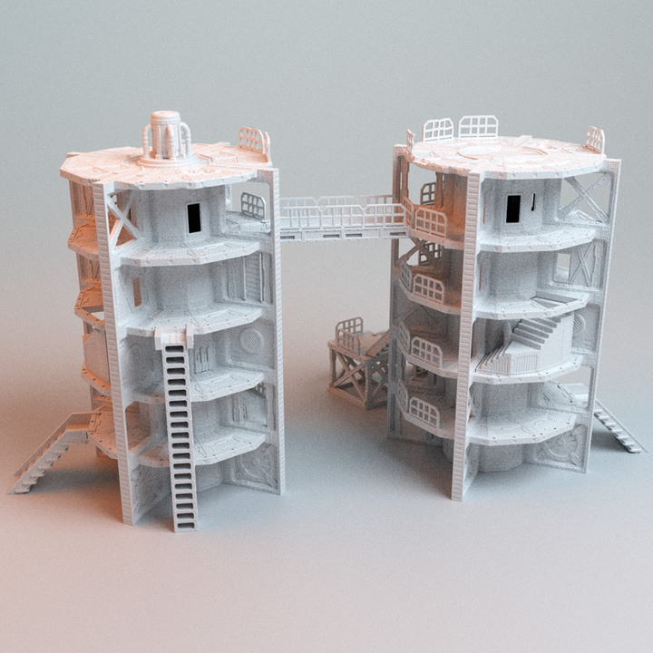 Corvus Games Terrain 3D printable Grimdark UnderNidus Hab Stack for 28mm - 32mm scifi tabletop wargaming