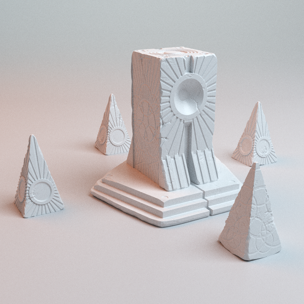 Corvus Games Terrain 3D printable Havoc Monuments for 32mm - 40mm scifi grimdark tabletop wargaming