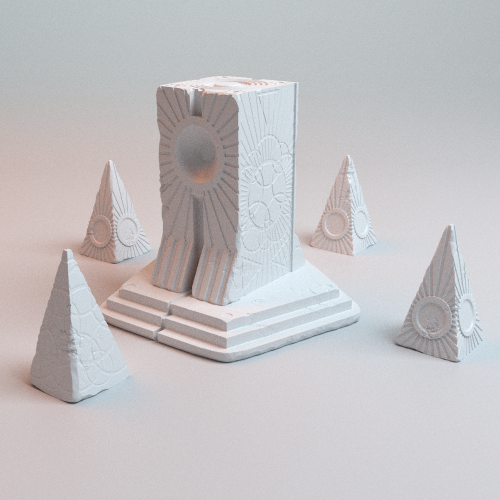 Corvus Games Terrain 3D printable Havoc Monuments for 32mm - 40mm scifi grimdark tabletop wargaming
