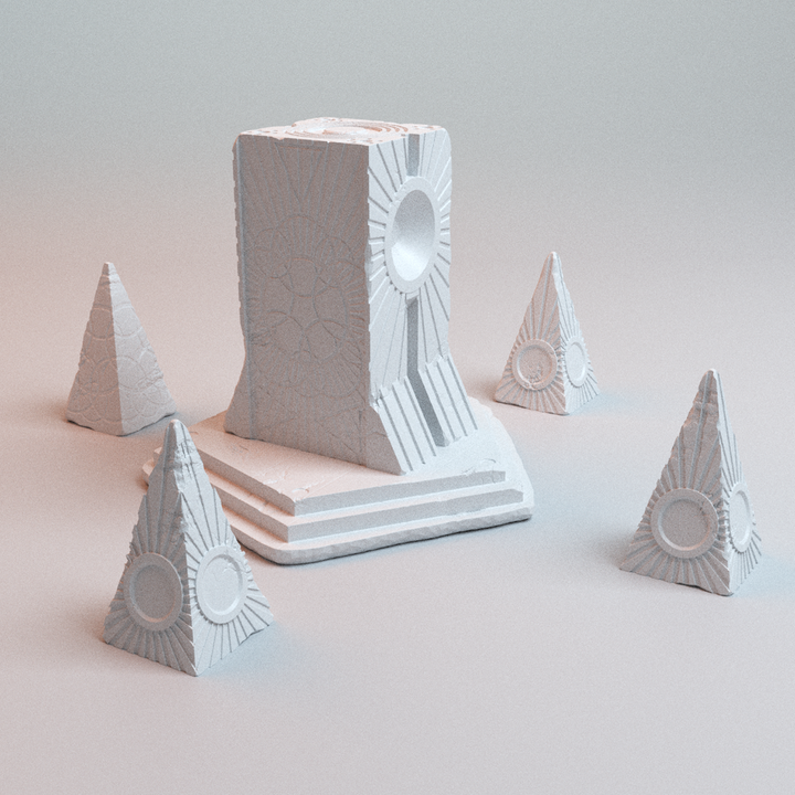 Corvus Games Terrain 3D printable Havoc Monuments for 32mm - 40mm scifi grimdark tabletop wargaming