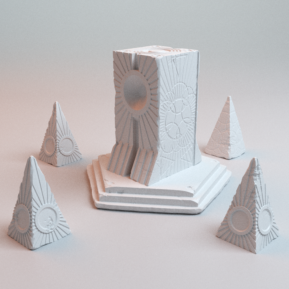 Corvus Games Terrain 3D printable Havoc Monuments for 32mm - 40mm scifi grimdark tabletop wargaming