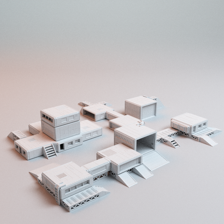 Corvus Games Terrain 3D printable Hopes Reach Core Set for 32mm - 35mm scifi grimdark tabletop wargaming