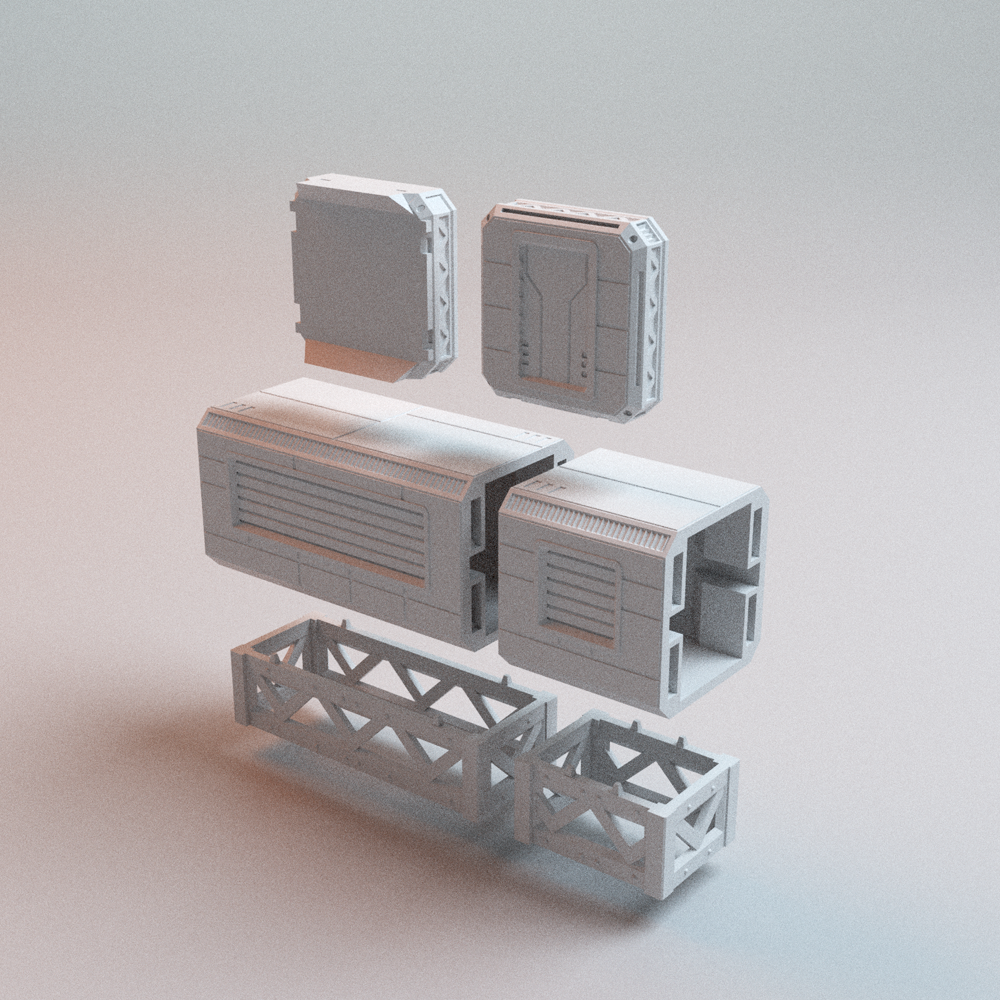 Corvus Games Terrain 3D printable Hopes Reach Core Set for 32mm - 35mm scifi grimdark tabletop wargaming