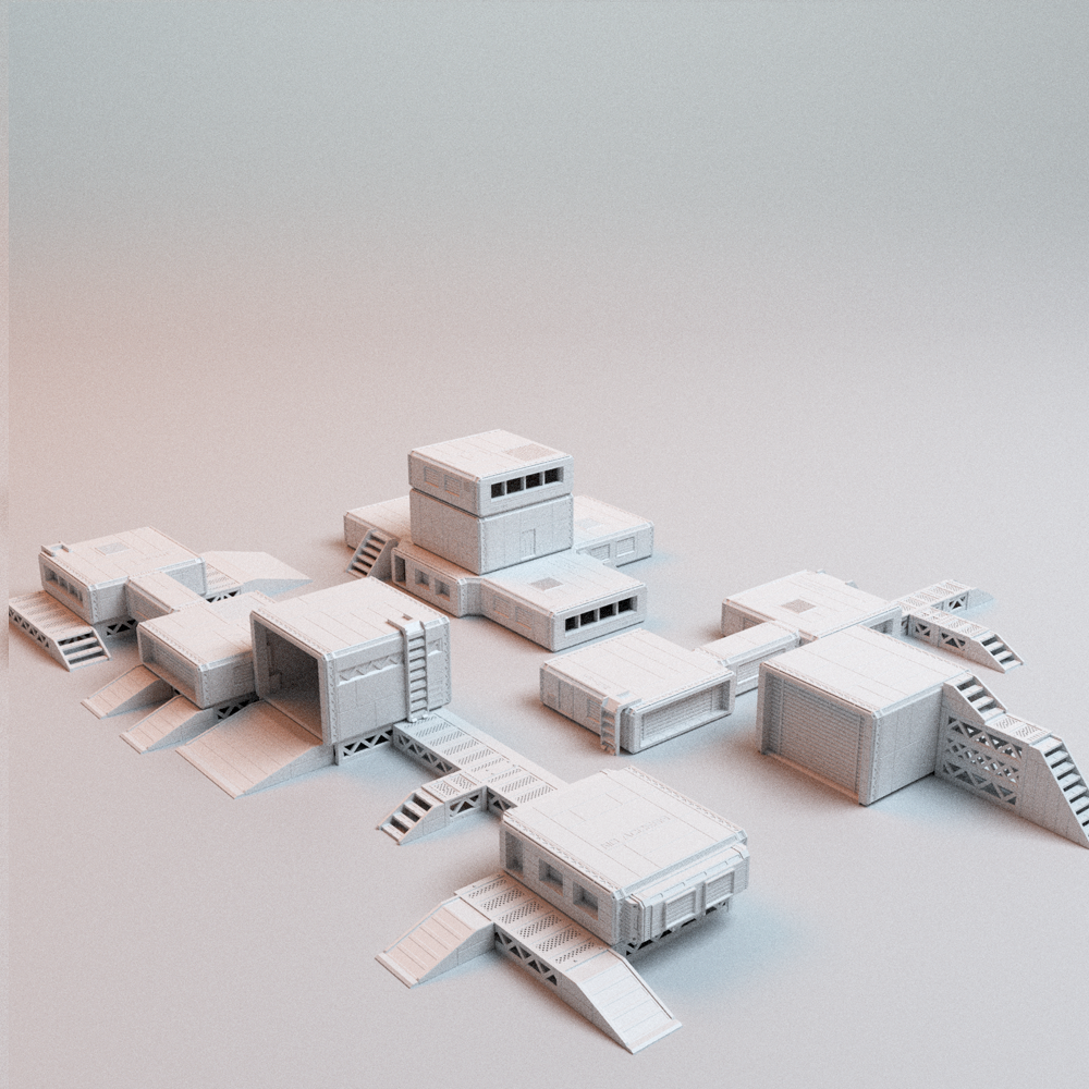 Corvus Games Terrain 3D printable Hopes Reach Core Set for 32mm - 35mm scifi grimdark tabletop wargaming