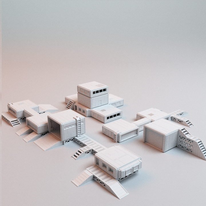 Corvus Games Terrain 3D printable Hopes Reach Core Set for 32mm - 35mm scifi grimdark tabletop wargaming